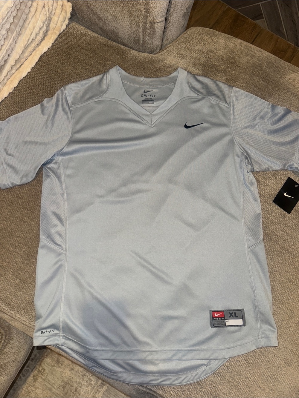 Nike Women’s Light Gray Dri-FIT Short Sleeve Jersey